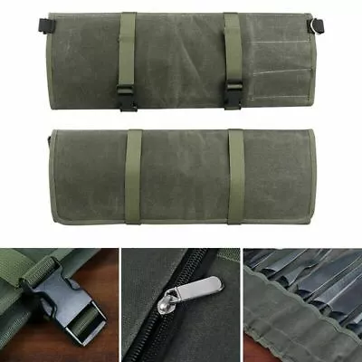 Canvas 10 Slots Chef Knife Roll Bag Portable Kitchen Cooking Tools Storage Cases • $59.39