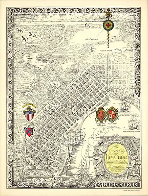 The Creole City Of New Orleans 1930 Pictorial Map Poster Mardi Gras 24x32 • $19.95