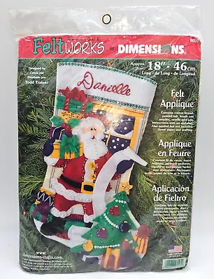 Vintage Dimensions Felt Works Santa 18” Christmas Felt Stocking Kit #8095 2001 • $12