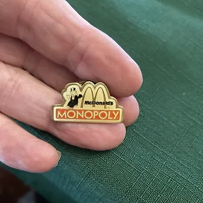 🔥Rare Vintage McDonald's Monopoly Game Fast Food Employee Promo Pin NOS 1980s🔥 • $12