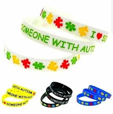 £2.79 • Buy Autism Bracelet I Love Someone With Acceptance Awareness Silicone Parents Blue