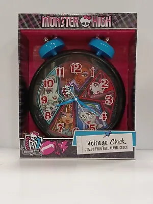 MONSTER HIGH VOLTAGE JUMBO TWIN BELL ALARM CLOCK Girls Bedroom Table Sleep Read • $19.99