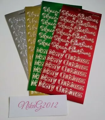 £1.10 • Buy MIRROR Merry Christmas Script & Modern Peel Off Stickers Card Making Paper Craft