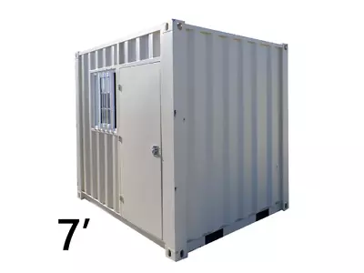 7ft Mini Shipping Container Sea Storage Container Site Office 2 Doors+Window • $4950