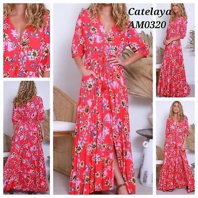 Avamia Bohemian Style Maxi Dress   'catelaya Am0320' Size 8 10 12 14 16 18 20 22 • $79.95