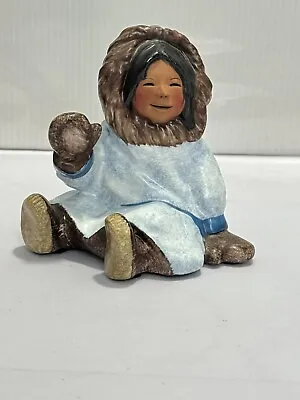 C Alan Johnson  Dinah  Pottery Figurine Alaskan Eskimo Inuit Child VTG 1982 *SEE • $159.99
