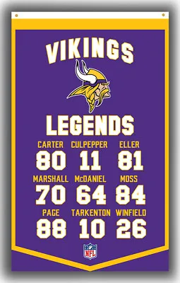 Minnesota Football Team LEGENDS Flag 90x150cm 3x5ft Vikings Best Banner • $14.95