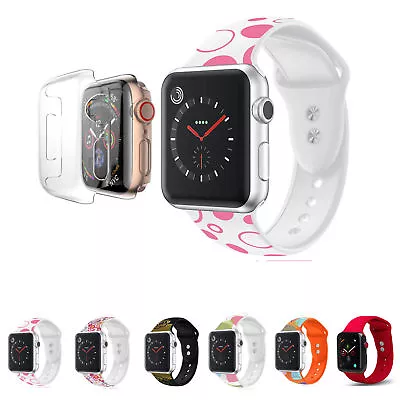 $23.14 • Buy Apple Watch Silicone Sport Strap Replacement Band + Case Series 4 3 2 1 Nike+