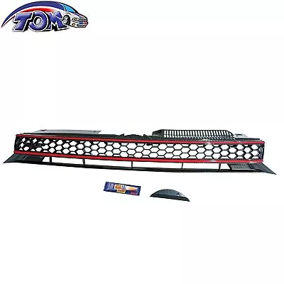 VW MK6 GOLF/GTI/JETTA SPORTWAGEN BADGELESS HEX MESH GRILLE - Black W/ Red Trim • $42.99