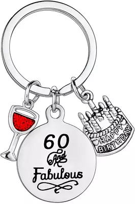 £6.69 • Buy 60th Birthday Gifts, 60th Birthday Gifts Keyring For Women Men Keepsake