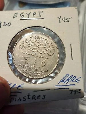 ESTATE SALE Egypt Silver 5 Piastres 1920H Very Scarce Looks Like High End AU • $150