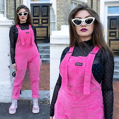 RUN AND FLY Hot Pink Stretch Corduroy Dungarees 4XS-4XL Bright Colourful Overall • $147.82