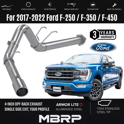 MBRP 4'' DPF-Back Single Exit Exhaust W/SS Tip For 17- 22 Ford F-250 F-350 F-450 • $364.99