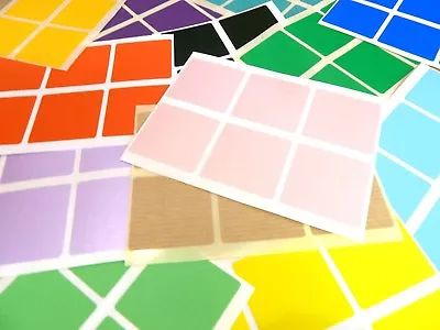 37mm Square (1.5 Inch) Colour Code Stickers Coloured Sticky Labels - 32 Colours • £3.10