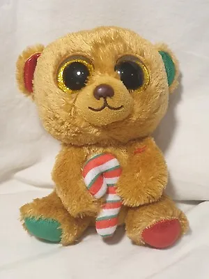 Ty Beanie Boo Bella The Christmas Bear  Brown Green Red Candycane 15cm No Tag* • $21.50