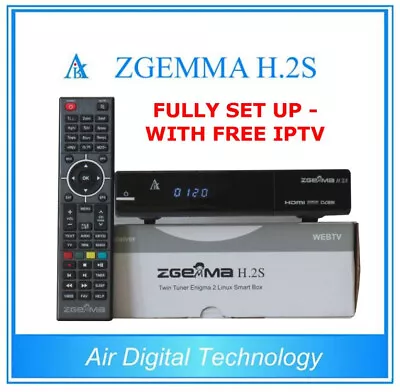 ZGEMMA H.2S Twin Tuner Satellite TV & Radio Receiver PSU Remote HDMI 2xUSB BOXED • £45