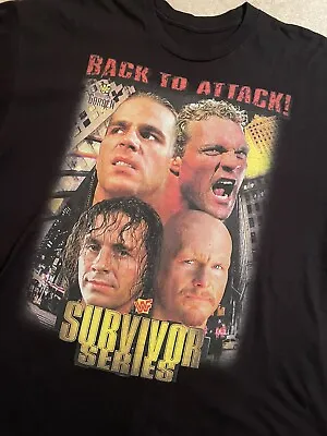 Vintage WWF Survivor Series 96’ WWE Boot Shirt Size 2XL Stone Cold Bret Hart • $50