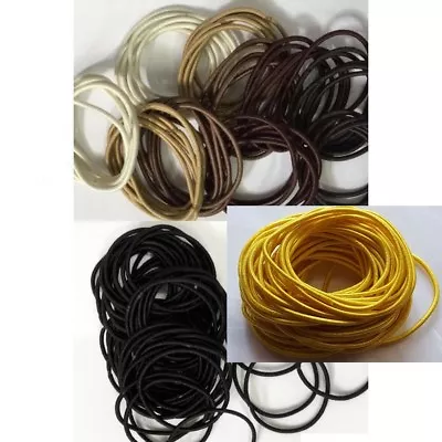 £2.99 • Buy Thin Elastics Snag Free Hair Bands Ponytail Bobbles Ponios Black & Brown 50 Pcs