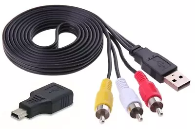 USB Mini USB To 3 RCA AV Input Output Adapter Cable For STB Camera TV Stick • $12.50