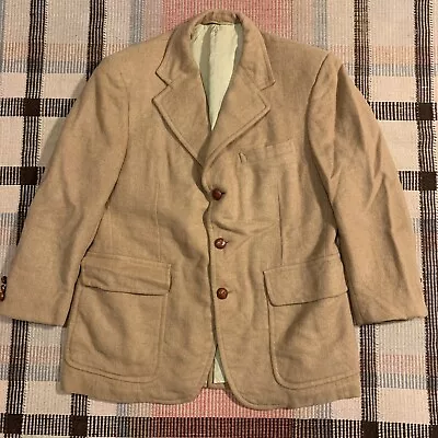 Vtg Abercrombie & Fitch Camel Hair Tweed Sports Coat/Jacket 40 SHORT Union Made • $44.95