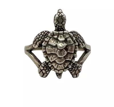 Vintage Kabana 925 Sterling Silver Sea Turtle Ring Size 9 • $31.23