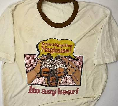 Vintage San Miguel Beer Tee Shirt Graphic Single Stitch Men’s Size Medium  • $49.99