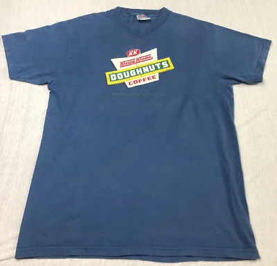 $13.99 • Buy Vintage Krispy Kreme Doughnuts Logo Adult Blue T Shirt Short Sleeve Size Medium