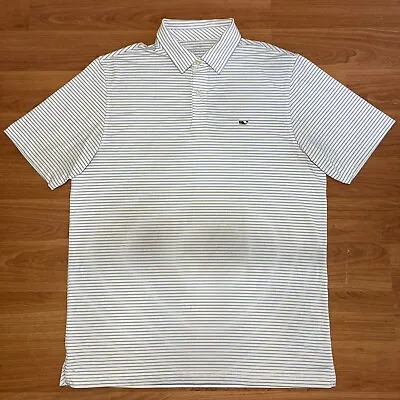 Vineyard Vines Performance Polo Golf Men’s Size Medium M Striped Short Sleeve • $9.99