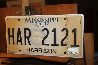 MARCH 2020 Mississippi License Plate Harrison County HAR 2121 • $6