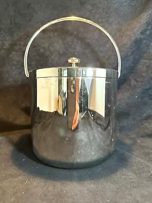 Vintage Silverplate Lidded Ice Bucket With Swing Handle • $29.99