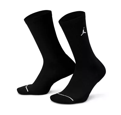 Nike Jordan Everyday Crew Socks Mens 3 Pairs Black Multi Size Sportswear • $37.99