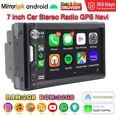 7  Android 12 Car Radio Apple Carplay Touch Screen Wifi MP5 GPS Navi Waterproof • $128.88