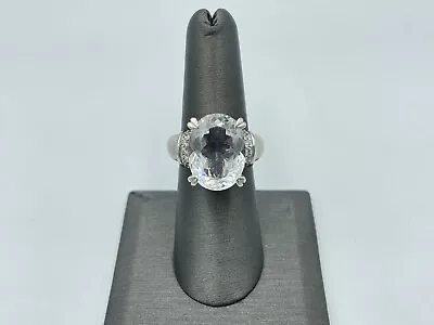 Judith Ripka Sterling Silver CZ Diamonique Clear Crystal Quartz Ring • $39.99
