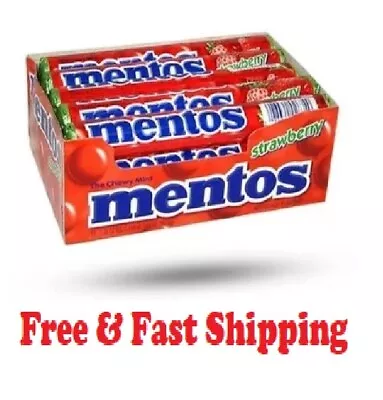 Mentos Chewy Mint Candy Roll Strawberry Non Melting Party 14 Pieces 15-Pack • $16