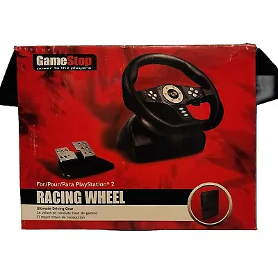 Racing Wheel Ultimate Driving Gear Power To The Players Gamestop For Ps2 Works • $16.90