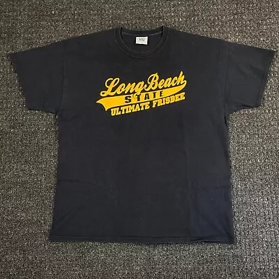 Vintage Long Beach State Ultimate Frisbee T Shirt Black XL Script Baseball TLC • $18.99