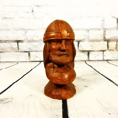 $49.95 • Buy Vintage Wood Carved Viking Sculpture By Norwegian Artist Arvid Kristoffersen