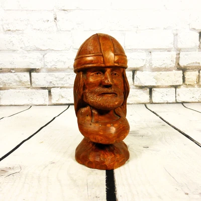 $49.95 • Buy Vintage Wood Carved Viking Sculpture By Norwegian Artist Arvid Kristoffersen