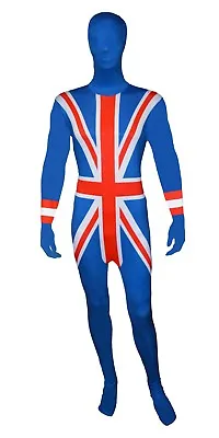 £15.99 • Buy Mens Lycra Bodysuit Jumpsuit British Union Jack Zentai Suit 2nd Skin Fancy Dress