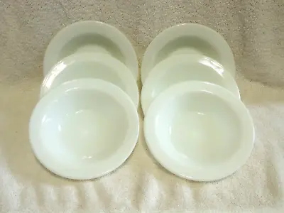 6 Vintage Pyrex Tableware Opal White 6 1/2 Inch Milk Glass Cereal Soup Bowls • $16