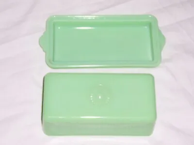 Vintage McKee Green Jadeite 1 Pound Butter Dish & Lid Jadite Glass NICE!! • $349.99