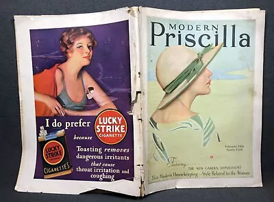 Modern Priscilla Magazine February 1930 Housekeeping Style Fashion Woman Ads • $17.50