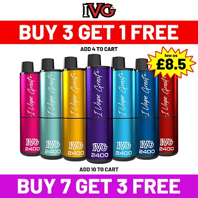 IVG 2400 | Disposable Vape Pen Device | 2400 Puffs | 20mg | 4 X 2ml Pods | TPD • £11.45