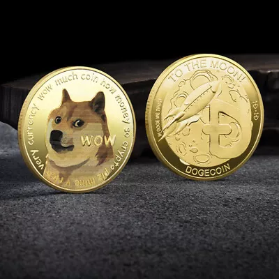 5pcs WOW Dogecoin To The Moon In Doge We Trust Gold Plated Commemorative Coin • $15.20