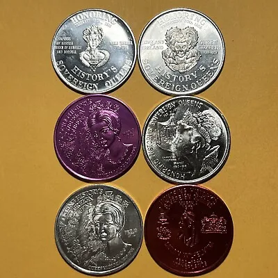 Mardi Gras Doubloon Tokens - Honoring History's Sovereign Queens - 6 Doubloons • $8.48