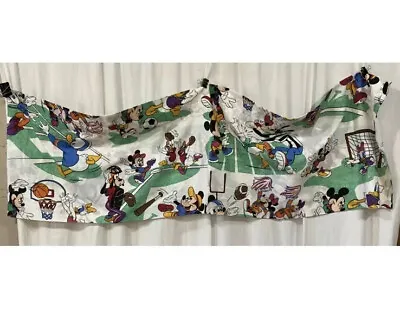 Vintage Walt Disney Donald Duck Mickey Minnie Mouse Window Curtain Valance • $20