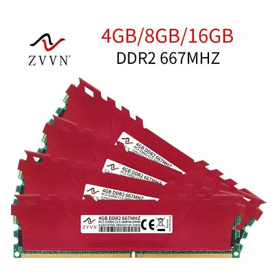 $4.24 • Buy 16GB 8GB 4GB DDR2 667MHz PC2-5300U 240Pin Intel Desktop PC Memory SDRAM LOT Red