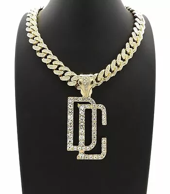 Dreamchasers Dc Pendant 18k Gold Cuban Link Cz Chain Necklace Meek Mill • $19.99