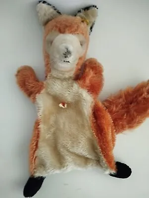 Vintage 60's Steiff Smardy Red Fox Mohair Hand Puppet EAN 0318/00 • $40