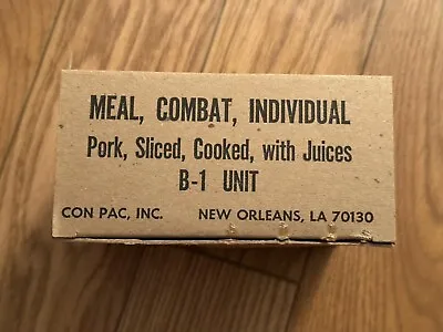 VINTAGE MEAL COMBAT INDIVIDUAL MCI C Ration B1 Unit Pork Sliced Cooked W/ Juices • $89.99